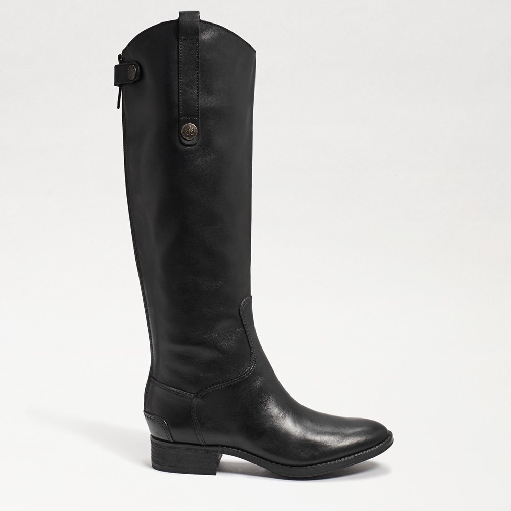 Sam Edelman Penny Black Riding Boots Knee High Back Zip Flawless Exterior 5.5 M